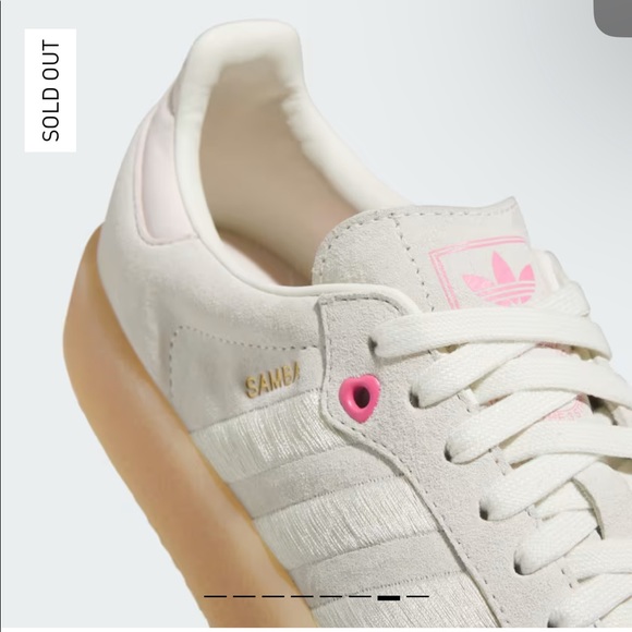 NWT Adidas Sambae in Ivory / Ivory / Pink Fusion - Picture 5 of 8